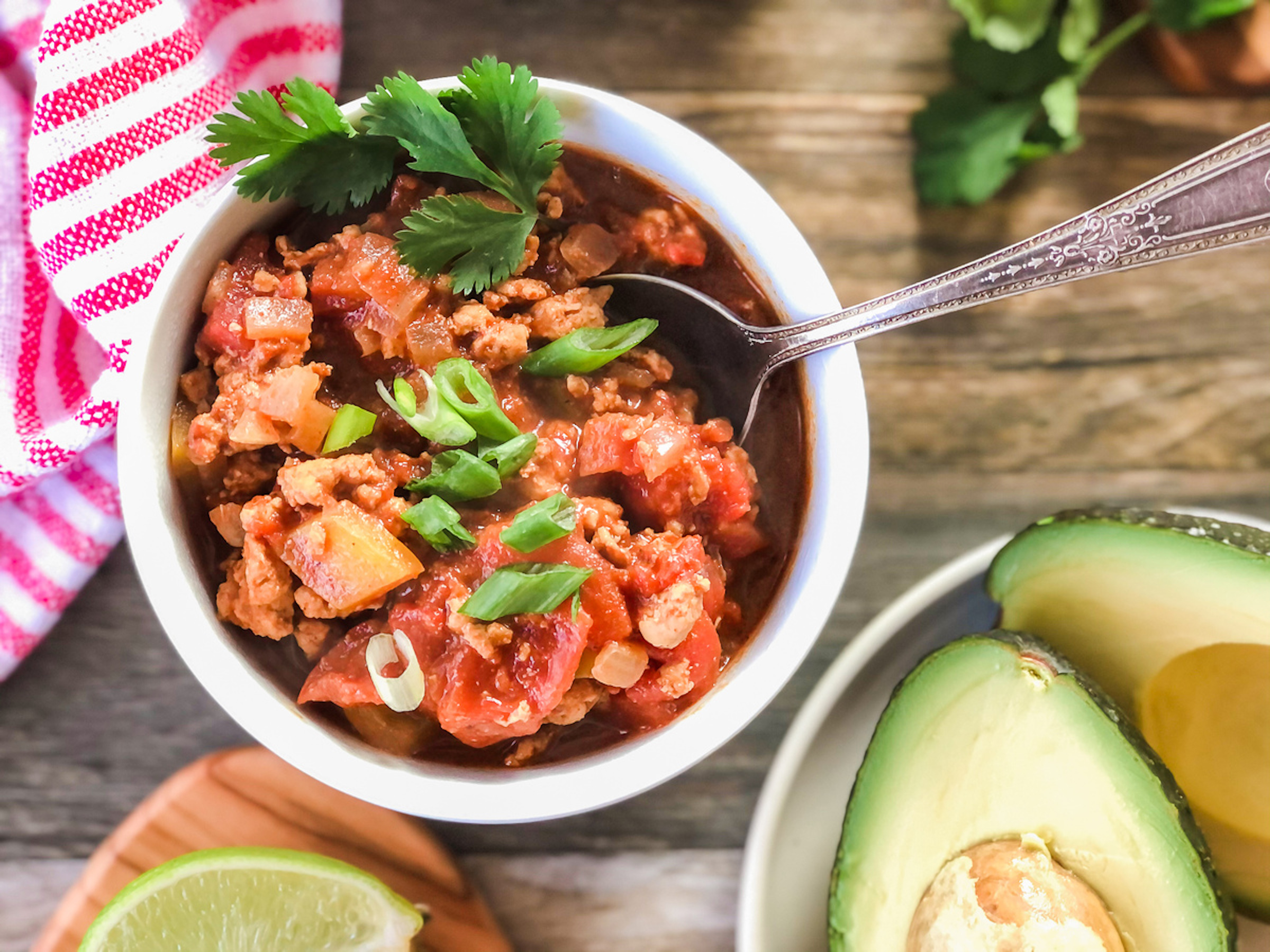 Turkey Chili with Cacao finished close up