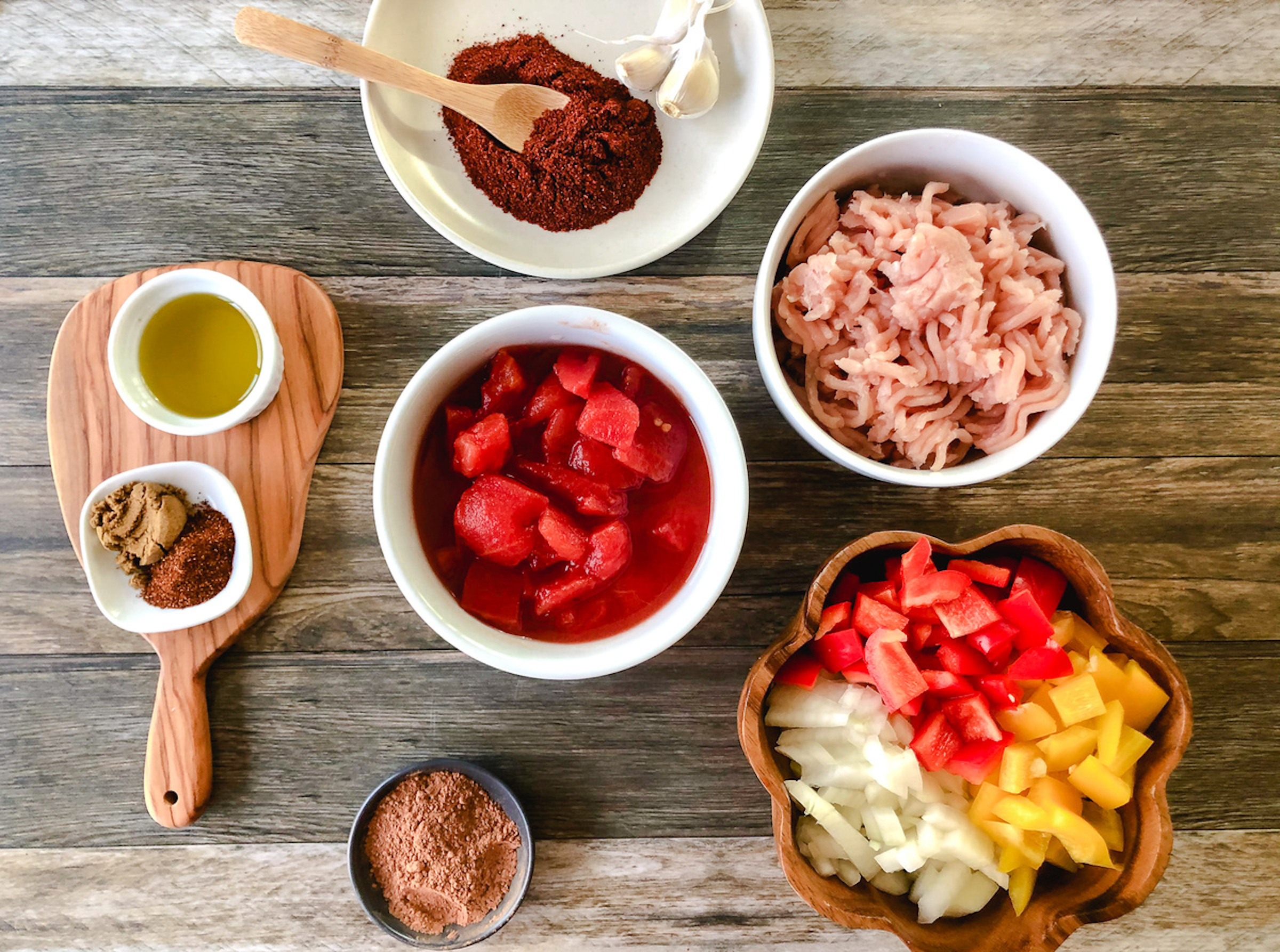 Turkey Chili with Cacao  ingredients