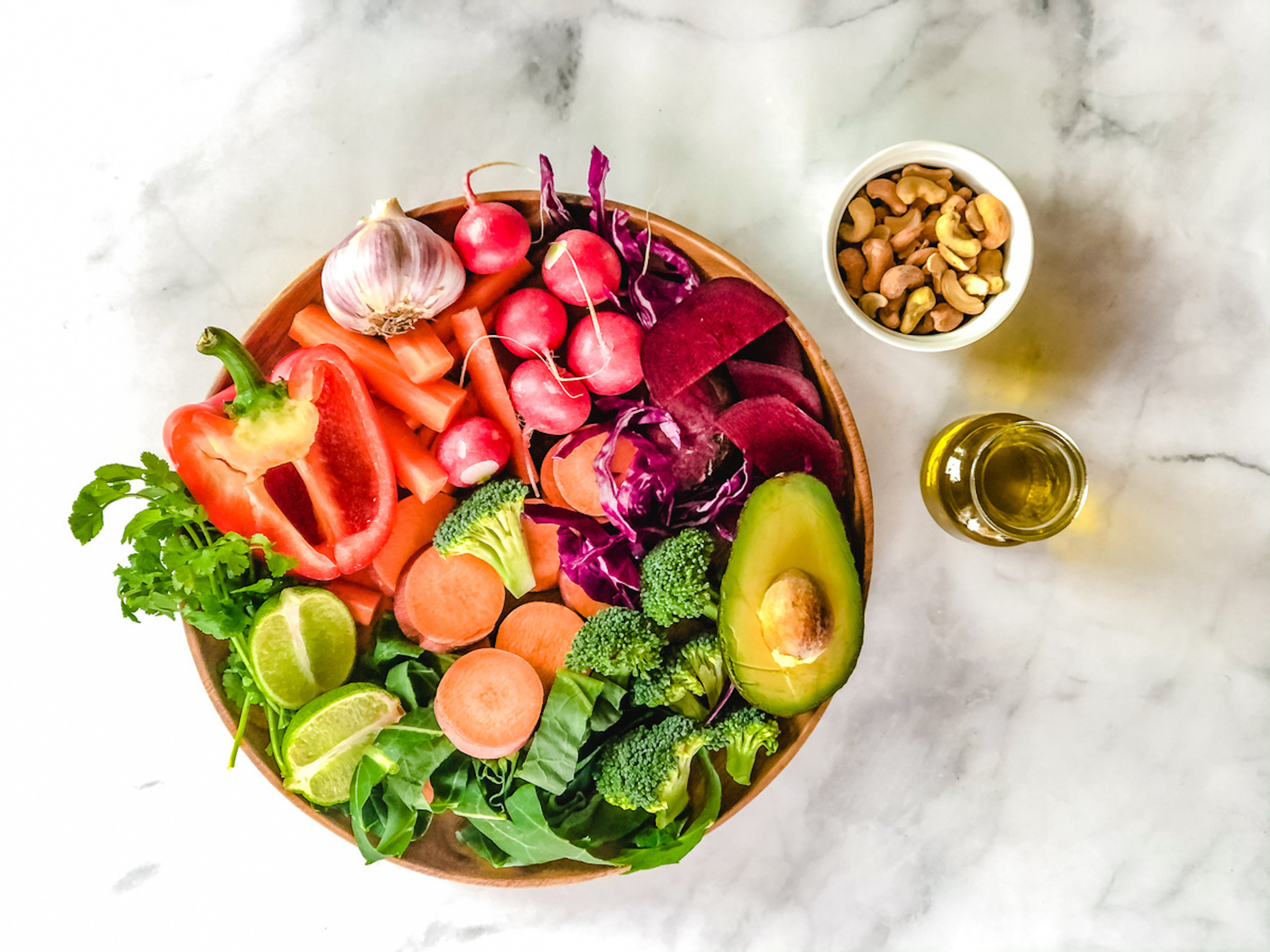 Vegan Buddha Bowl with Avocado Lime Dressing ingredients