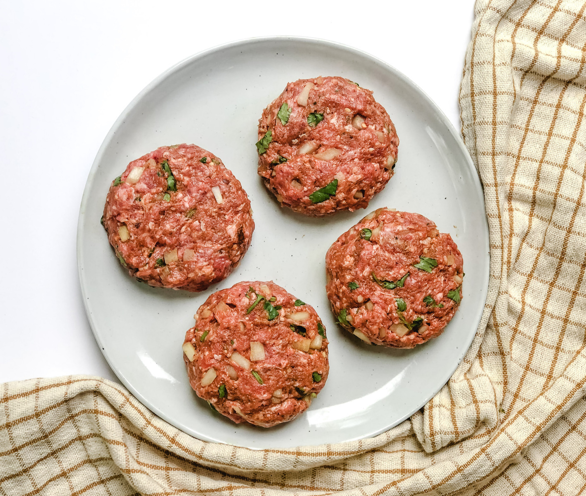 Curry Cilantro Burgers uncooked patties