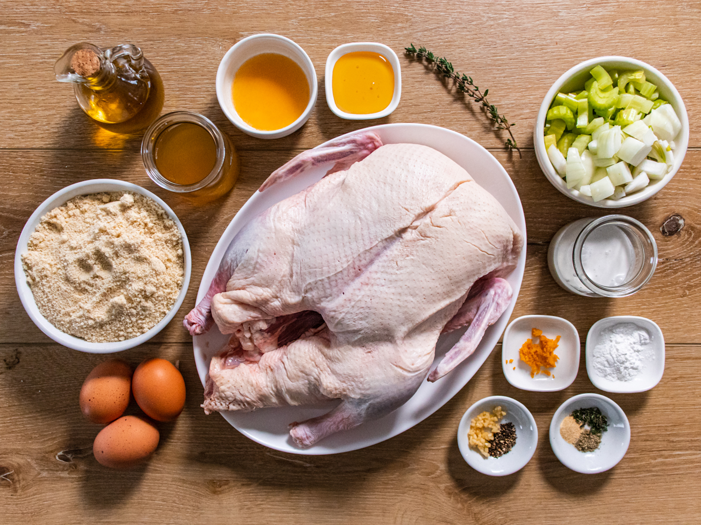 Orange Glazed Duck with Herb Stuffing ingredients