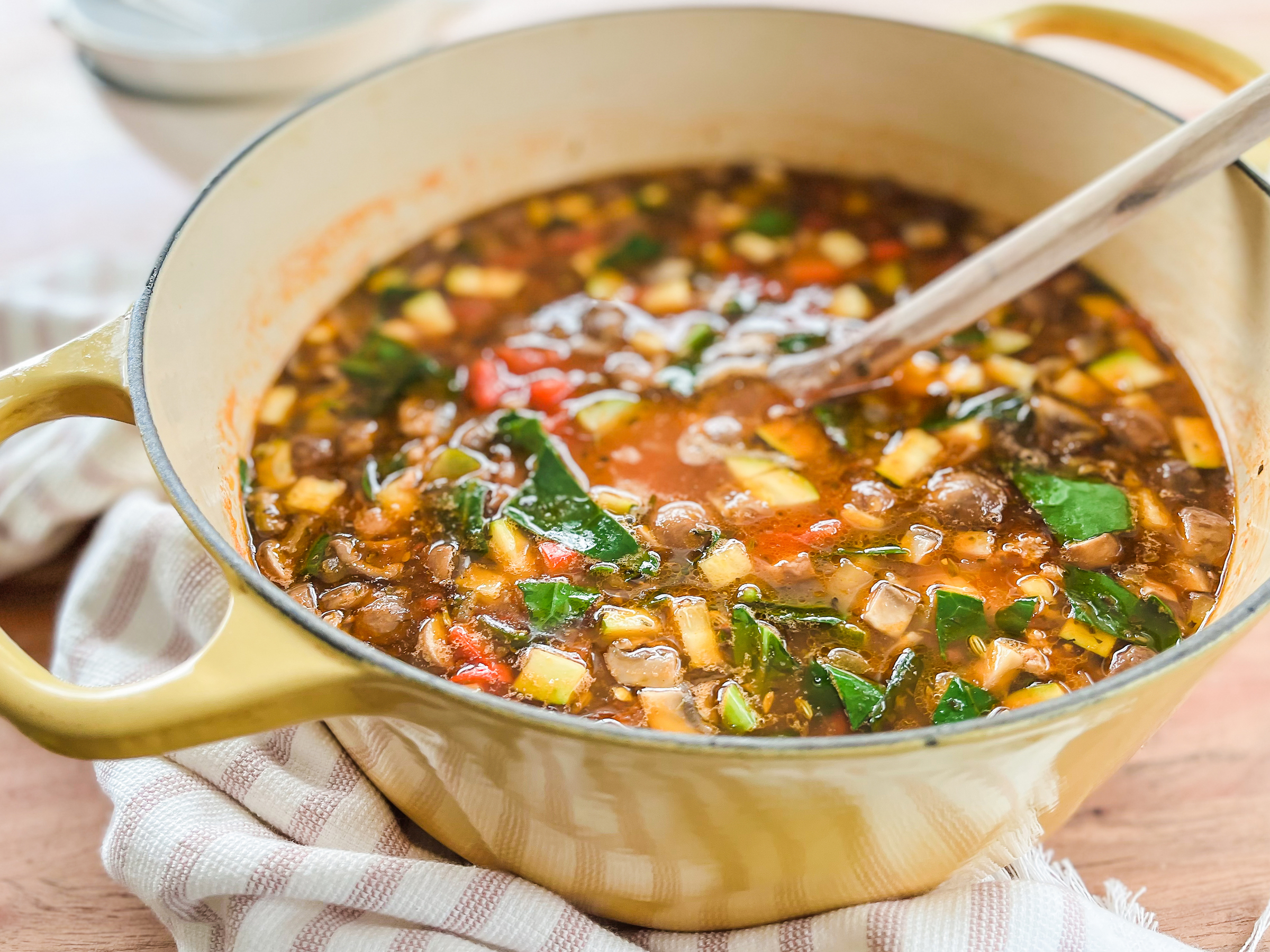 Paleo Turkey Minestrone Soup finished in the pot