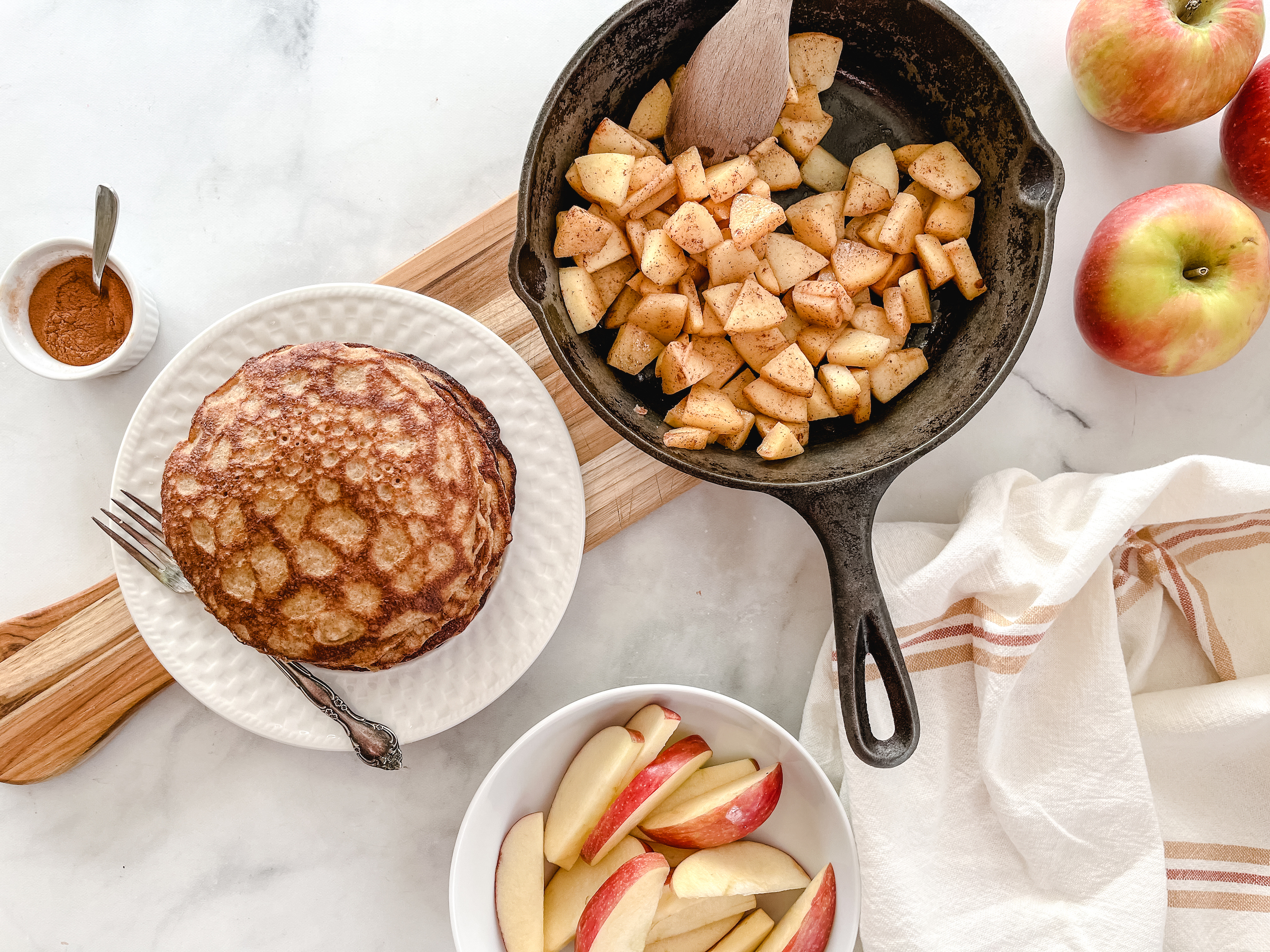 PaleoFLEX Apple Cinnamon Pancakes cooked and ready to be assembled