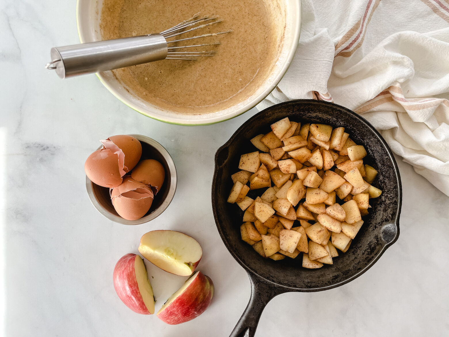 Apple Cinnamon Swirl Pancakes batter