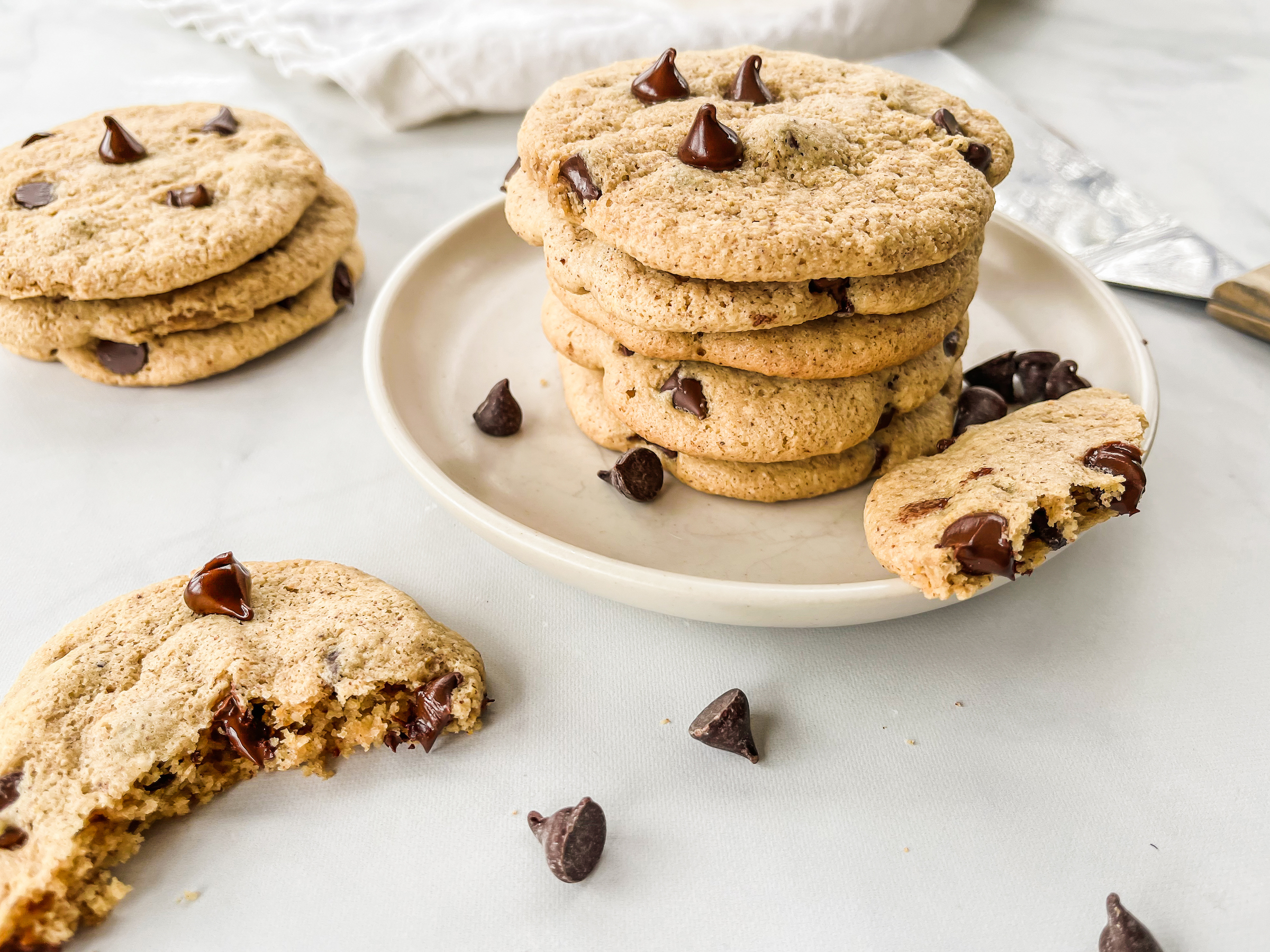 PaleoFLEX Chocolate Chip Cookies finished and plated