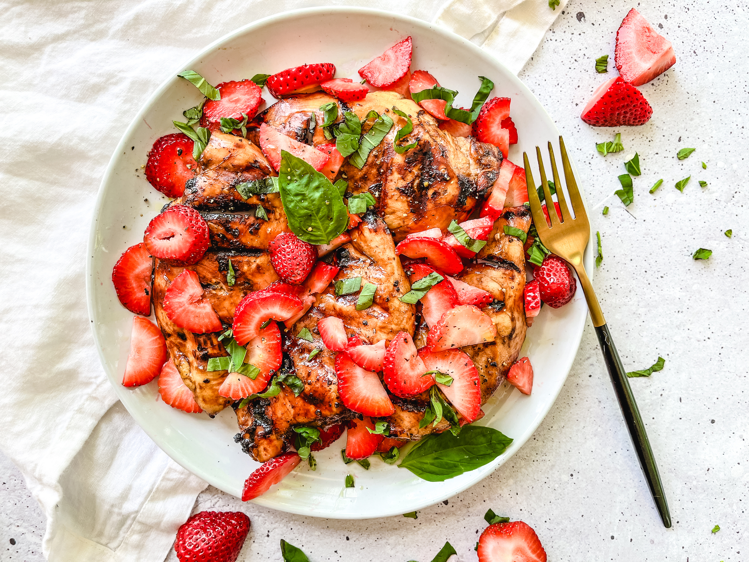 Strawberry Basil Chicken, finished and on a plate