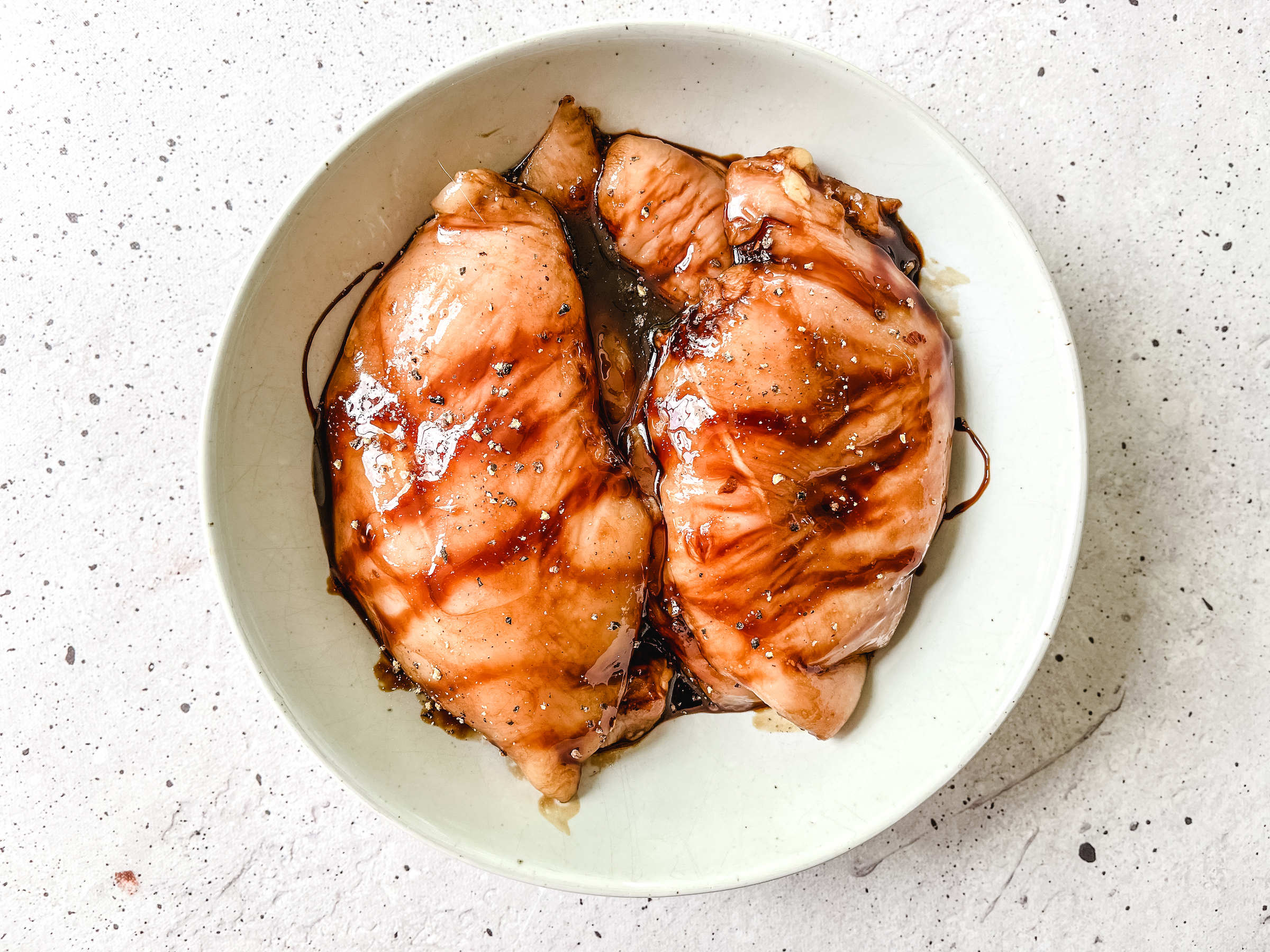 Chicken marinating for Strawberry Basil Chicken