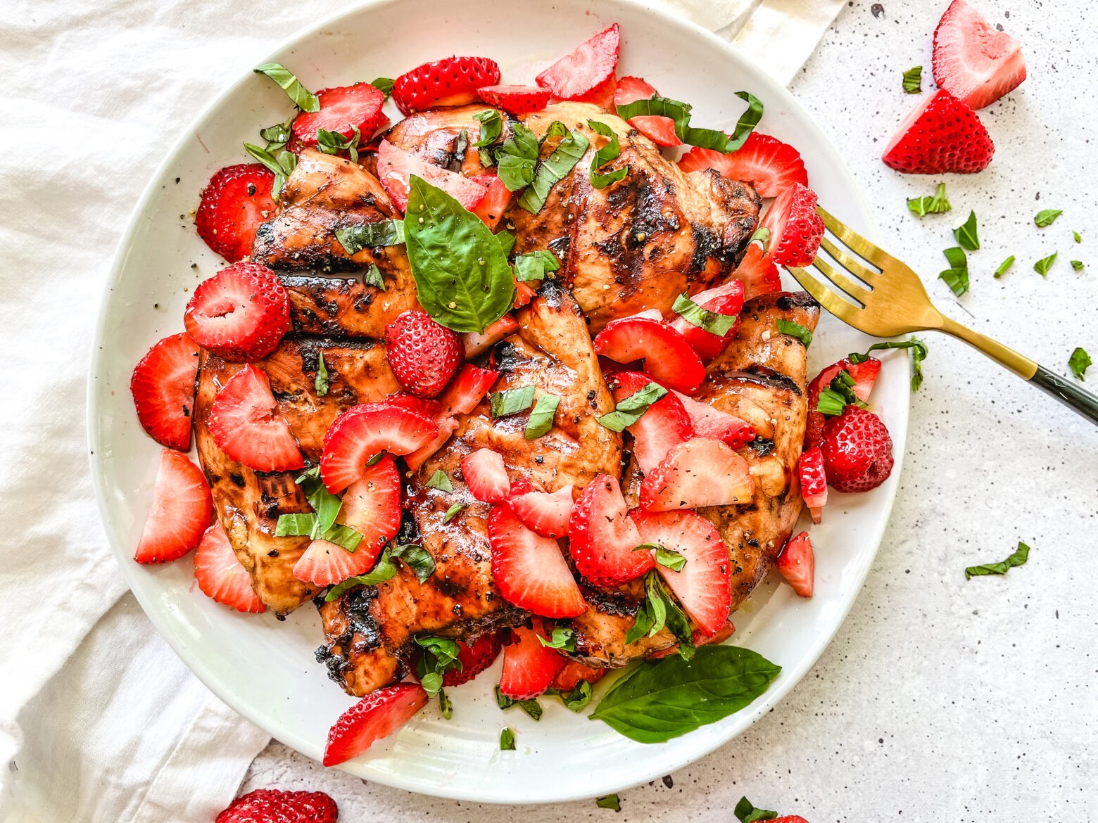 Strawberry Basil Chicken final product