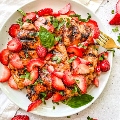 Strawberry Basil Chicken final product