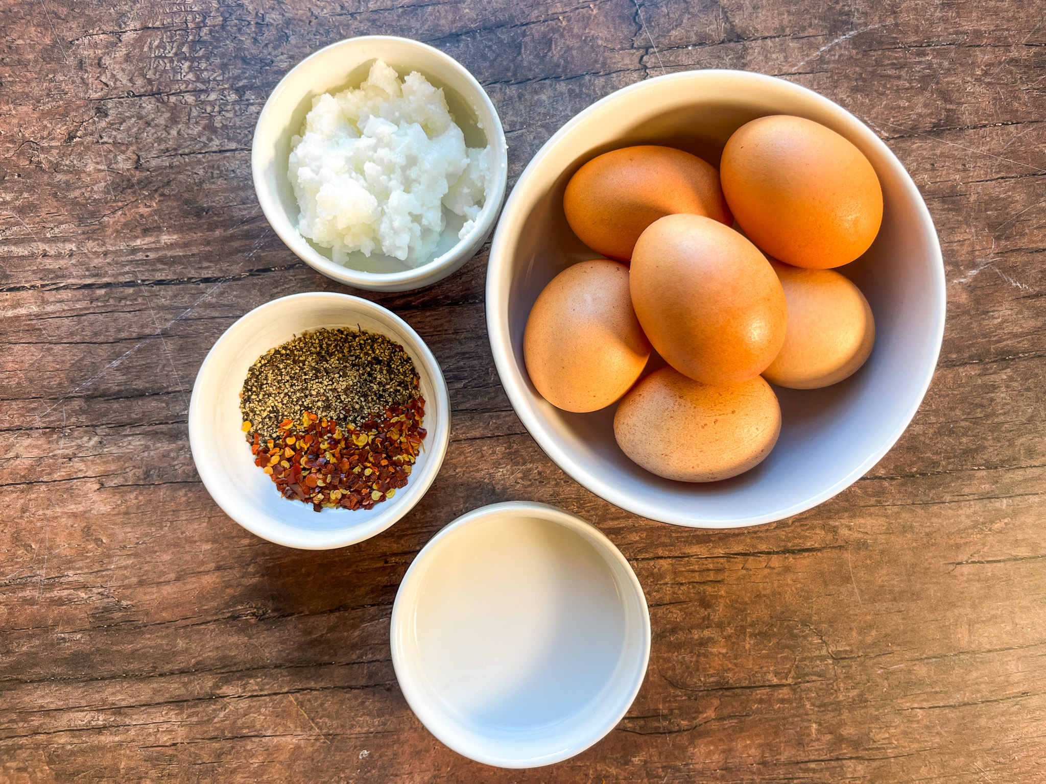 Egg wrap recipe ingredients. 