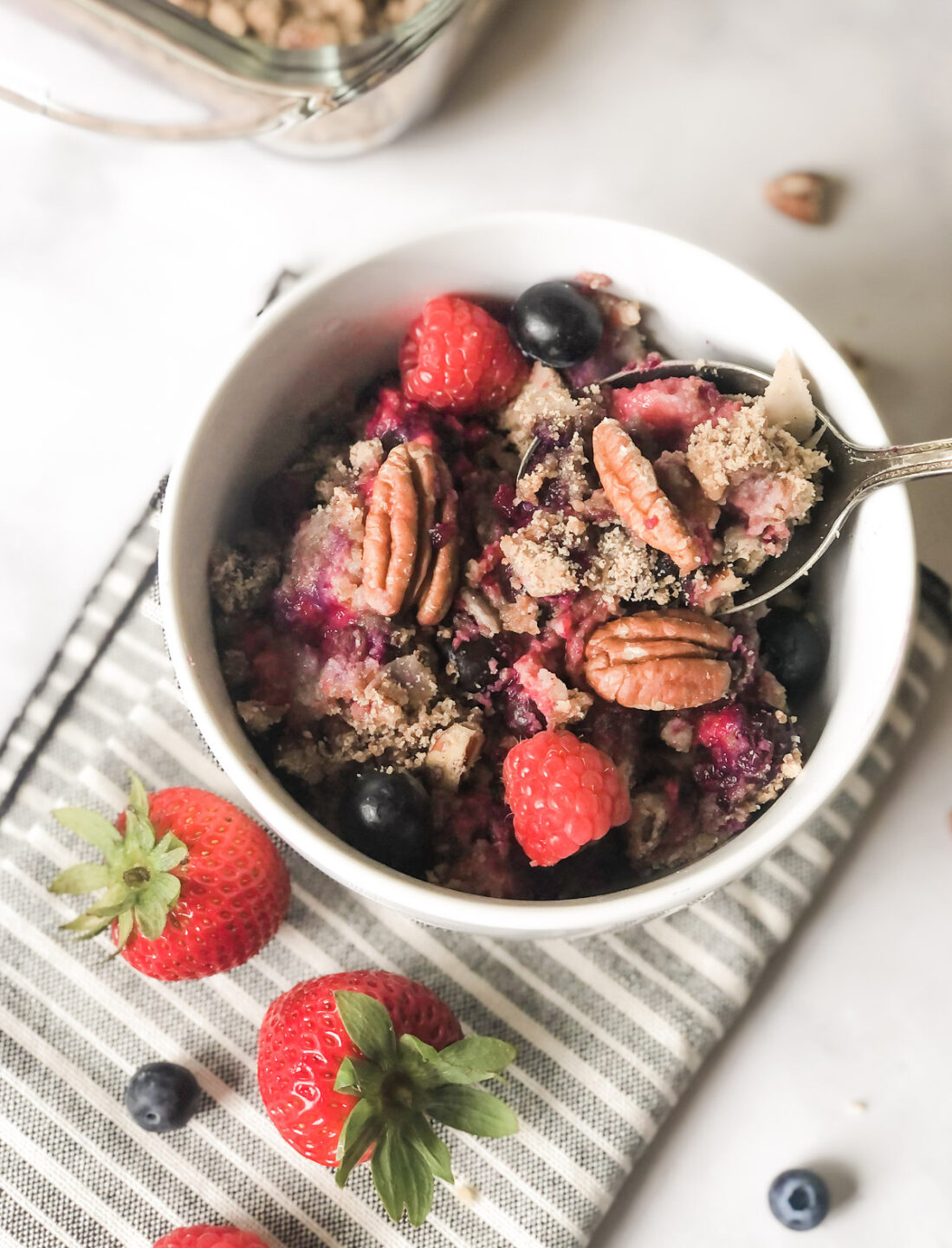 Berry Crumble in a bowl