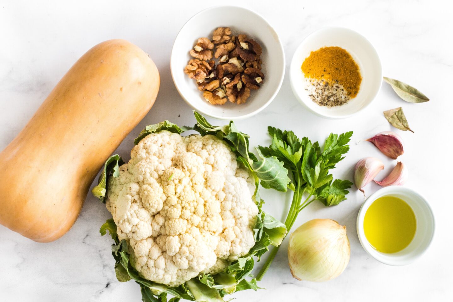 Ingredients for Butternut Squash Cauliflower Risotto