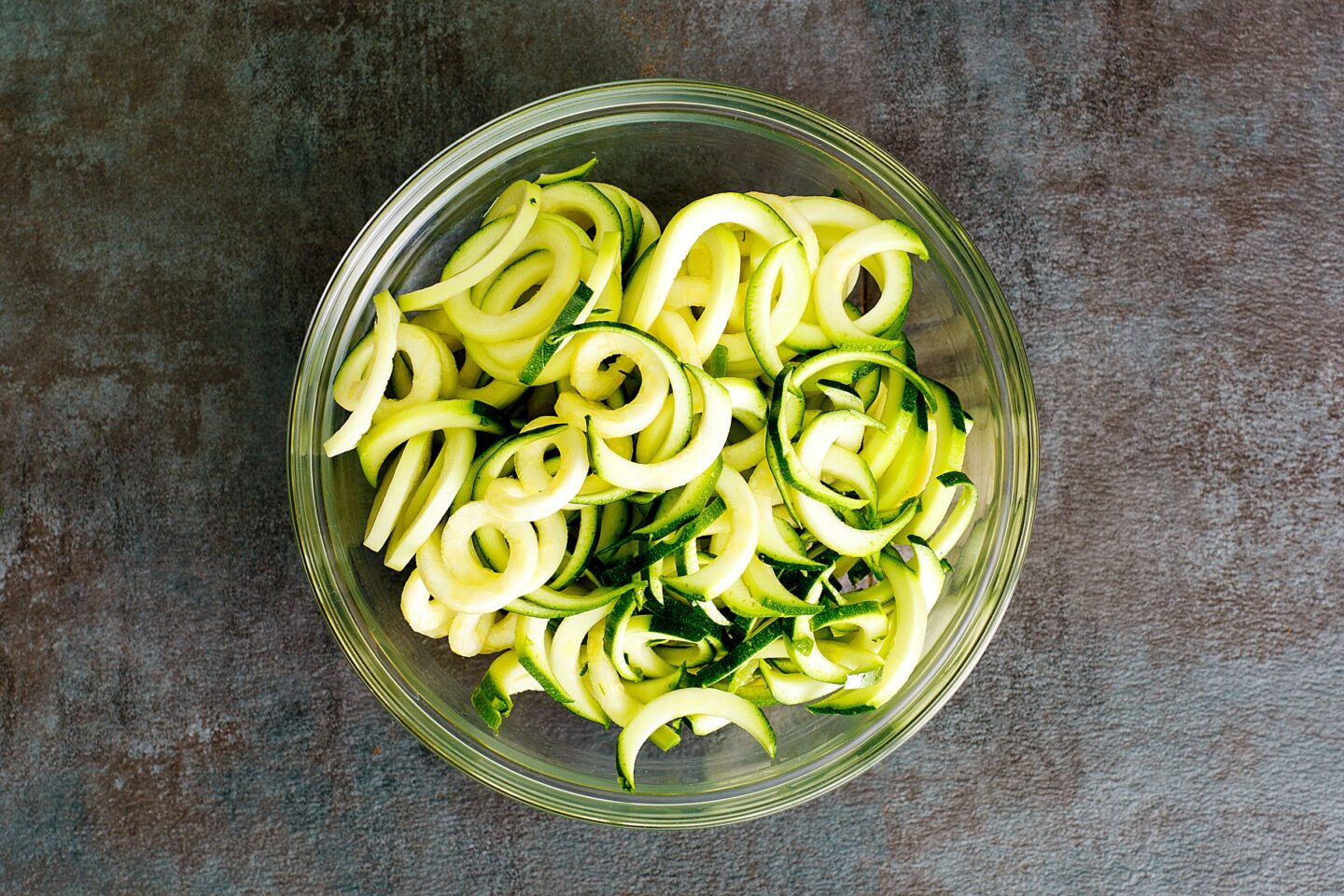 zoodles for chicken ramen in a bowl