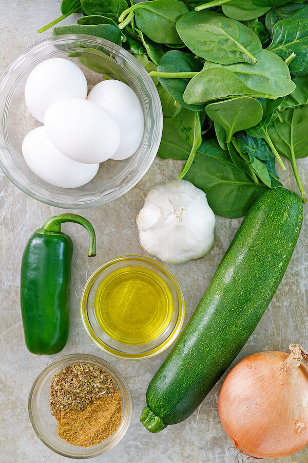 Ingredients for green shakshuka