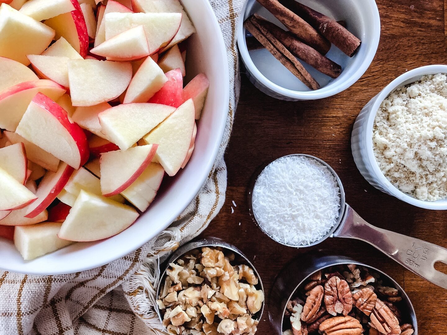 Ingredients for apple crisp