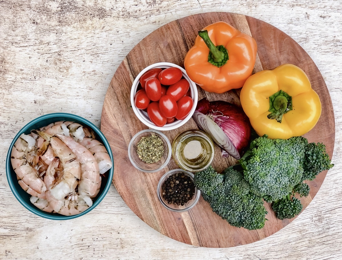 Ingredients for Sheet Pan Shrimp and Vegetables
