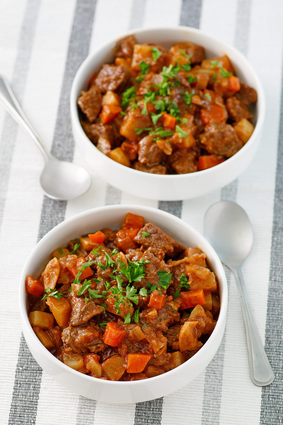 Two bowls of Paleo Irish Stew.