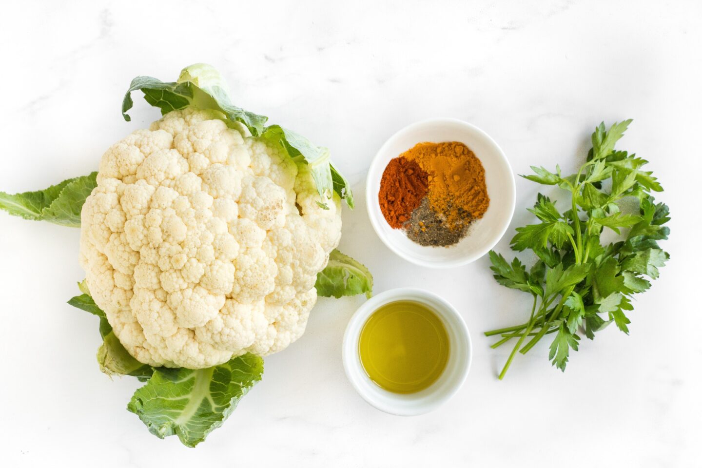 Ingredients for cauliflower steaks