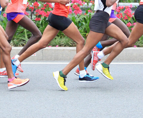 Legs of Athletes Running