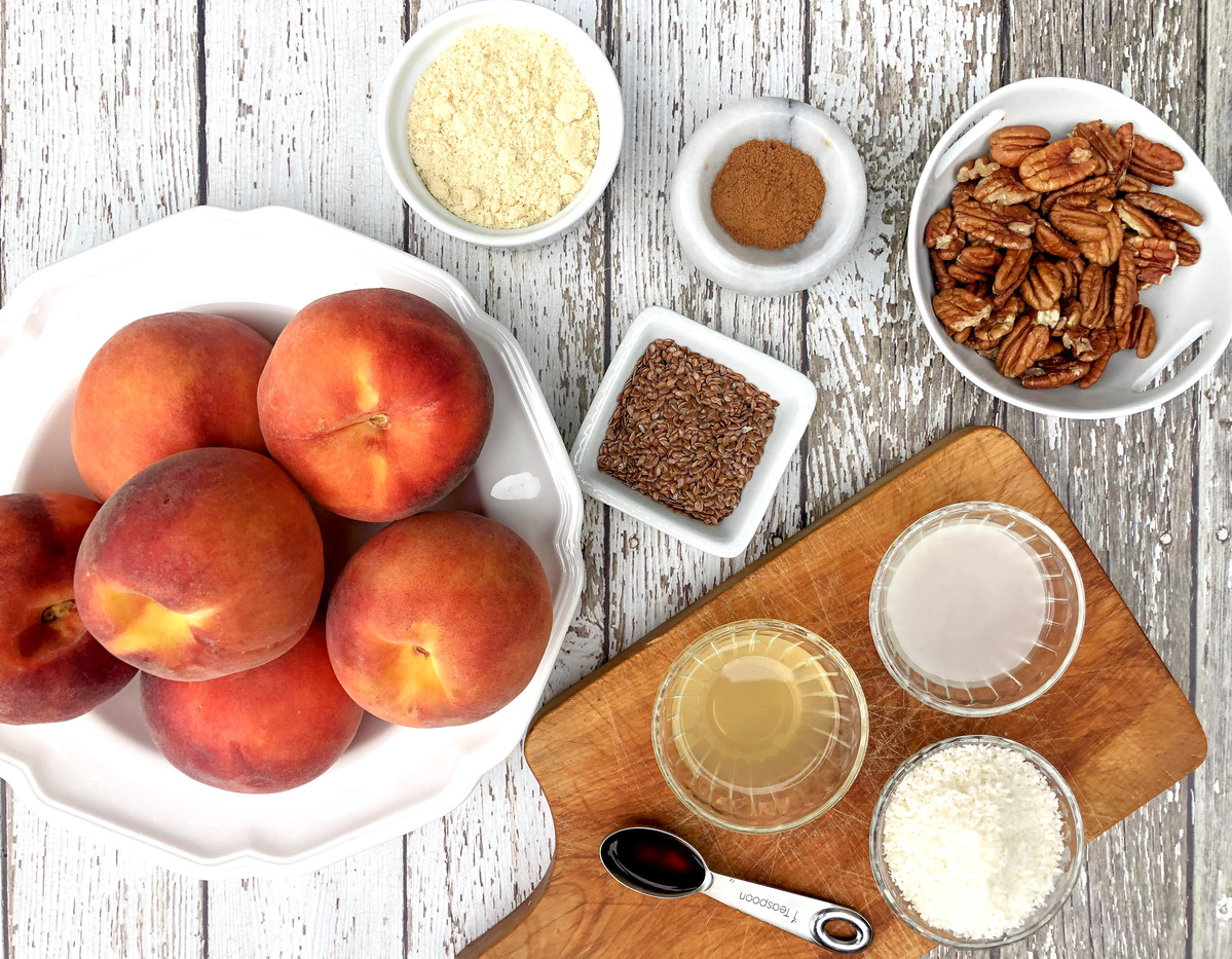 Ingredients for peach cobbler