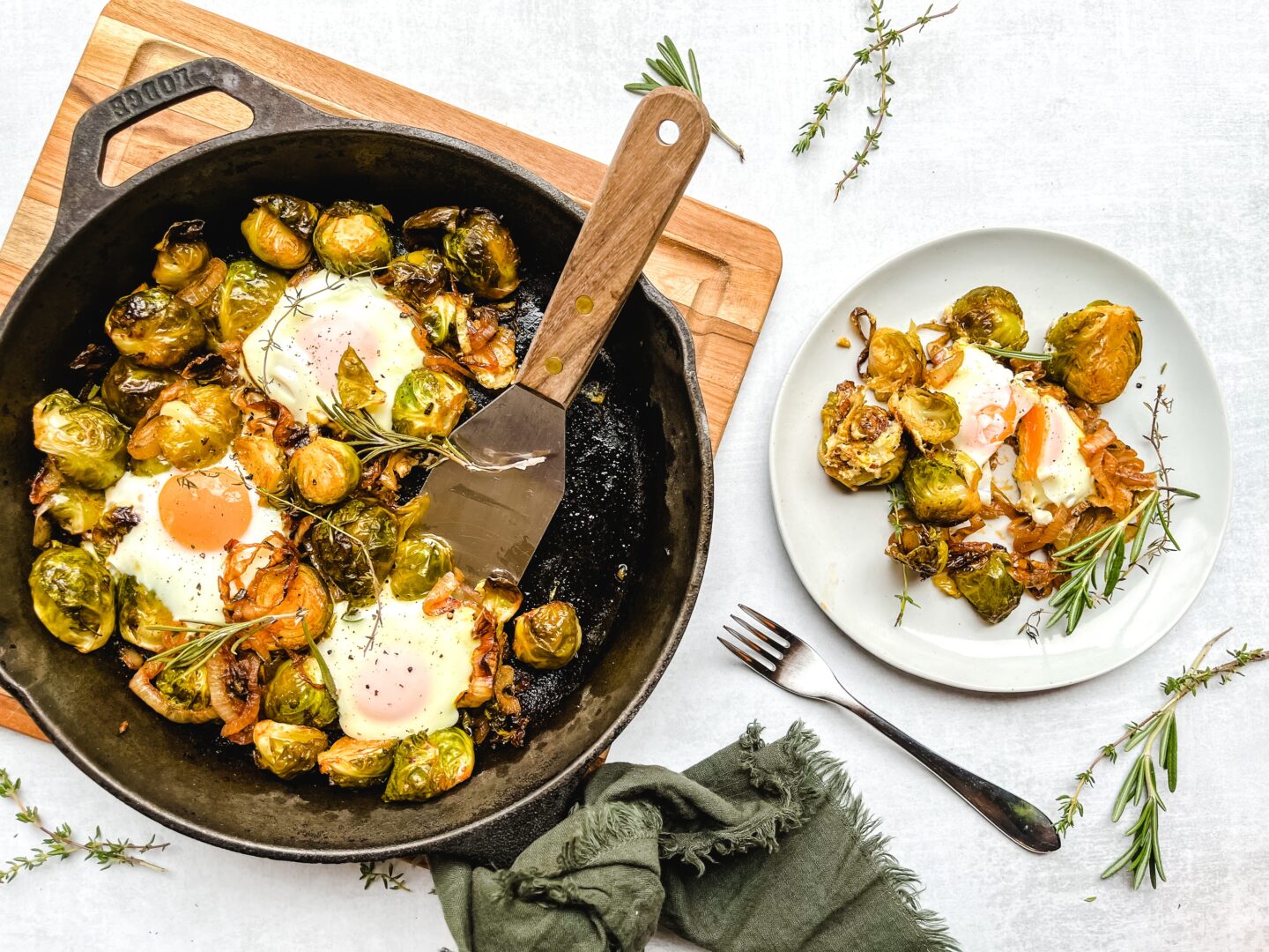 Oven Baked Eggs finished and plated.