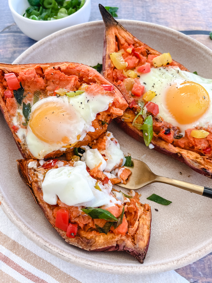 Sweet Potato Breakfast Boats - Mama Living Abroad