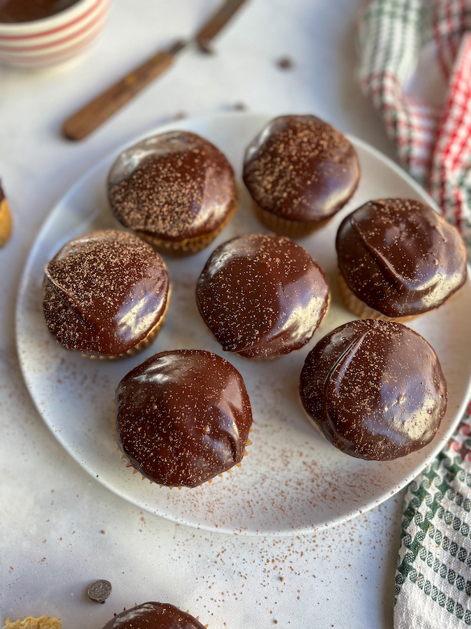 Paleo-Inspired Cupcakes with Chocolate Ganache Vertical