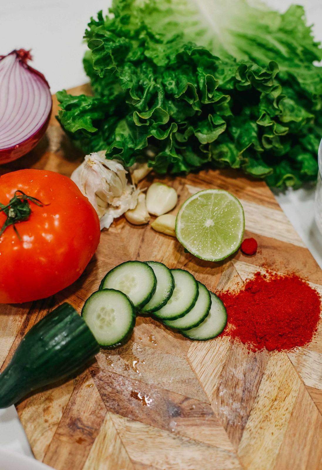 Ingredients prepped for lamb burgers