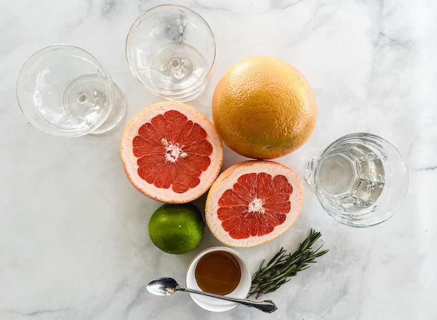 graprfruit rosemary mocktail ingredients