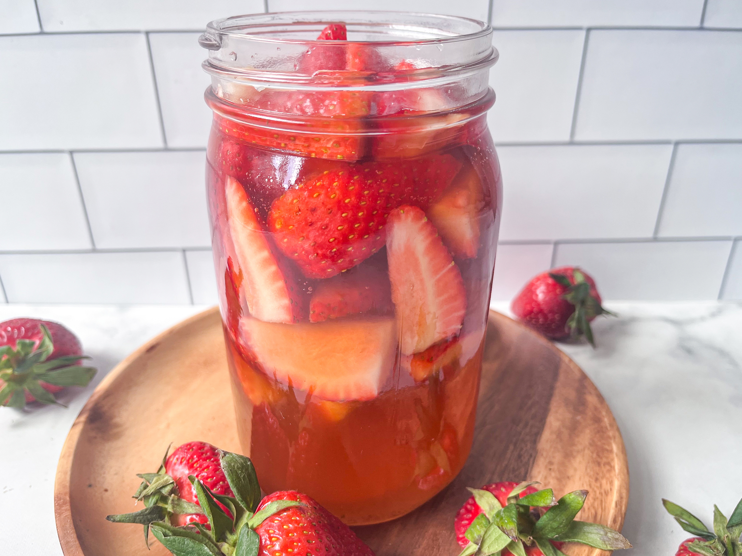 Pickled Strawberries in the jar