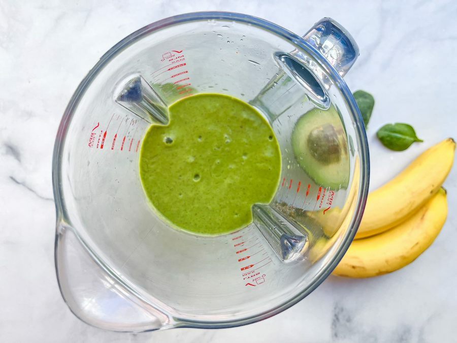 avocado smoothie being blended
