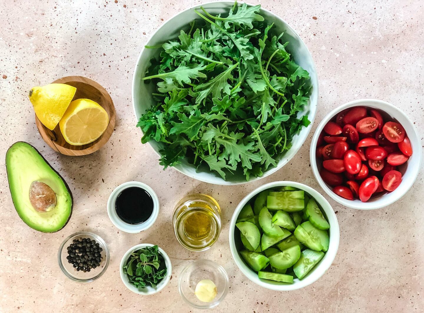 Cucumber tomato salad ingredients