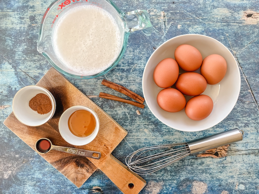 Ingredients for spiced eggnog