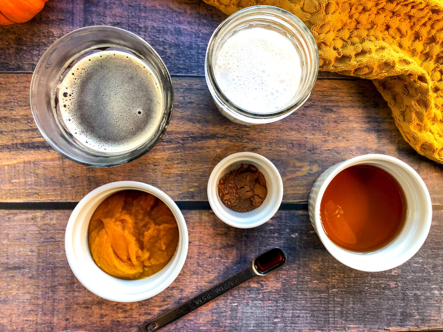 Ingredients for a Pumpkin Spice Latte