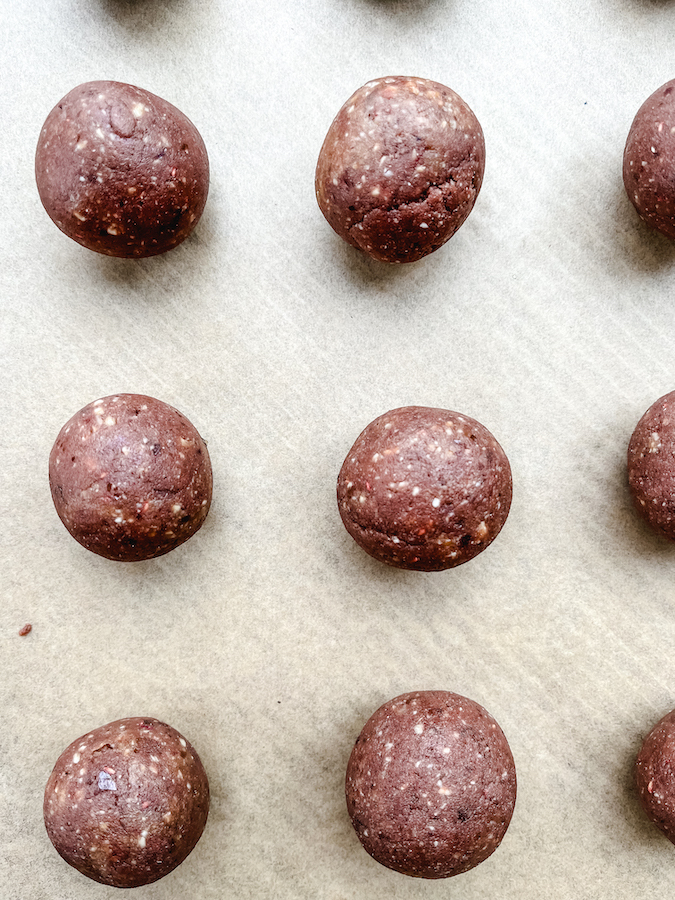 Dark Chocolate Raspberry Truffles before coating