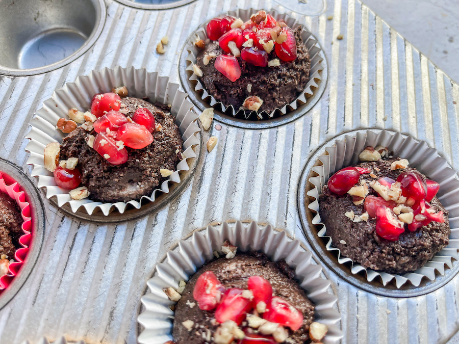 Pomegranate Cocoa Treats in baking pan