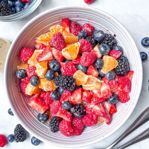 fruit salad with dressing - mixed