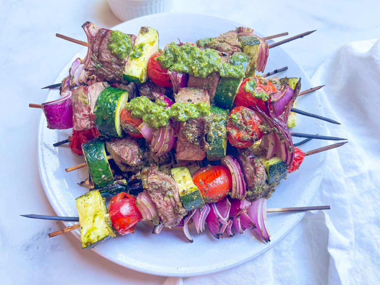 Steak Kabobs with Pesto