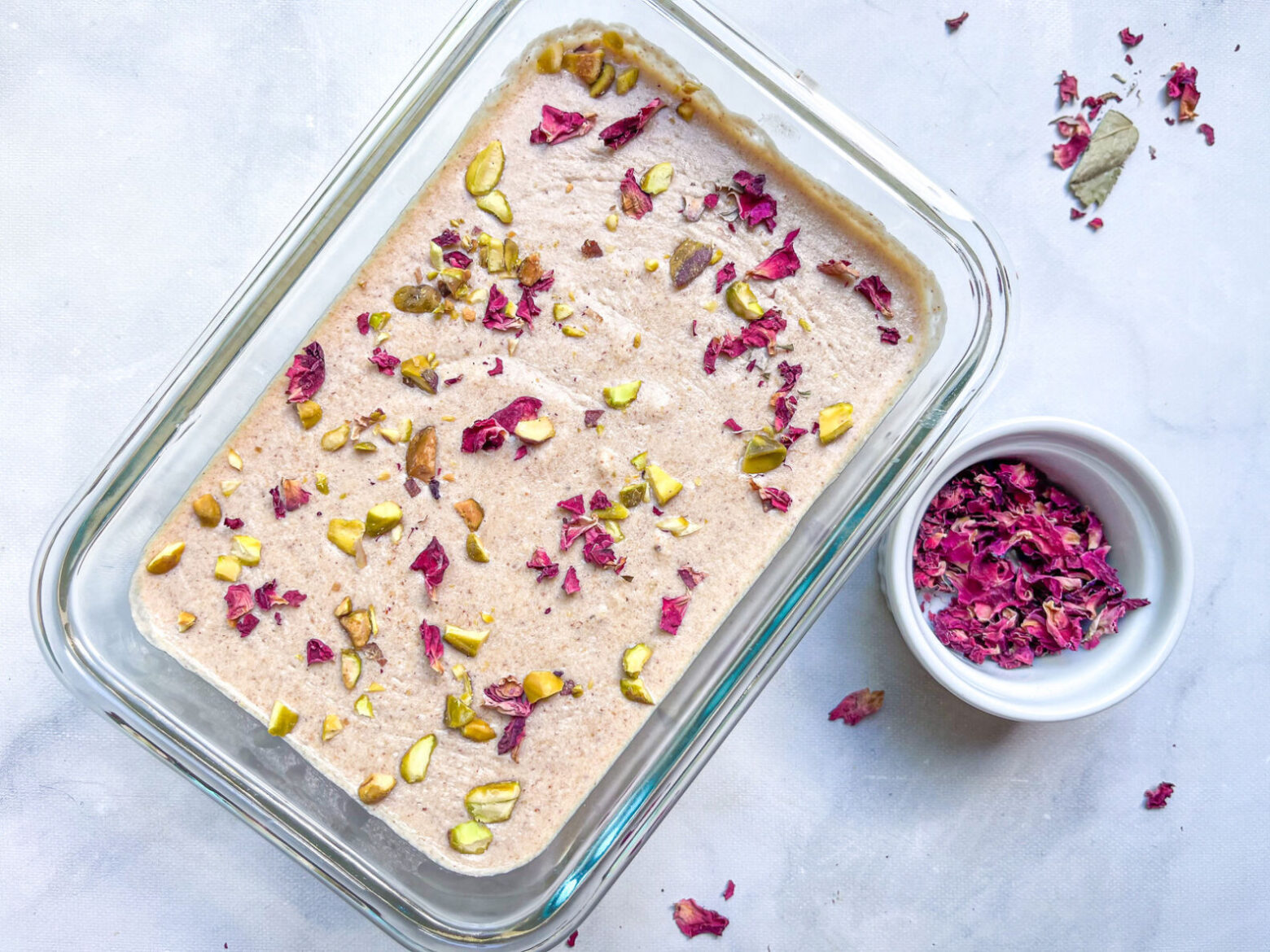 rose water ice cream in block form