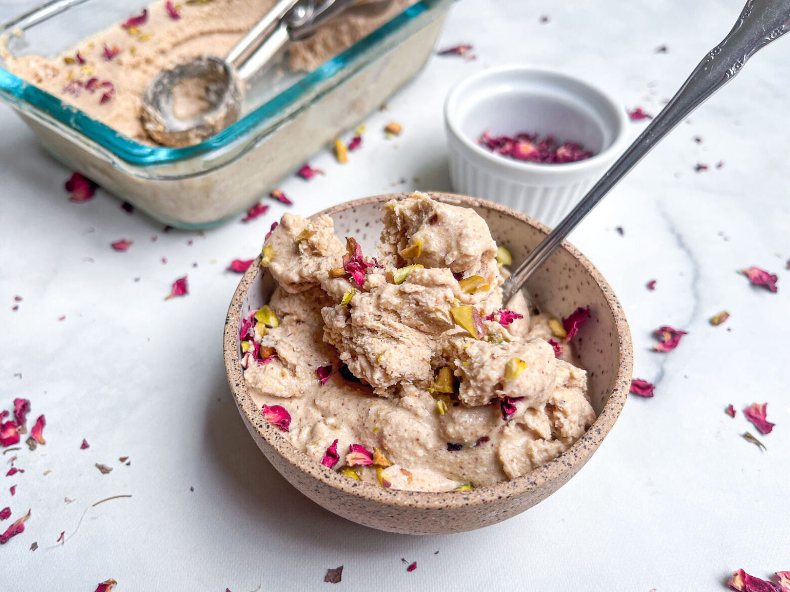 Pistachio Ice Cream with Rosewater