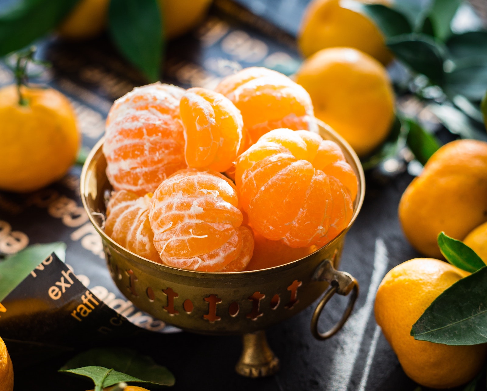 tangerines and oranges with nutrients