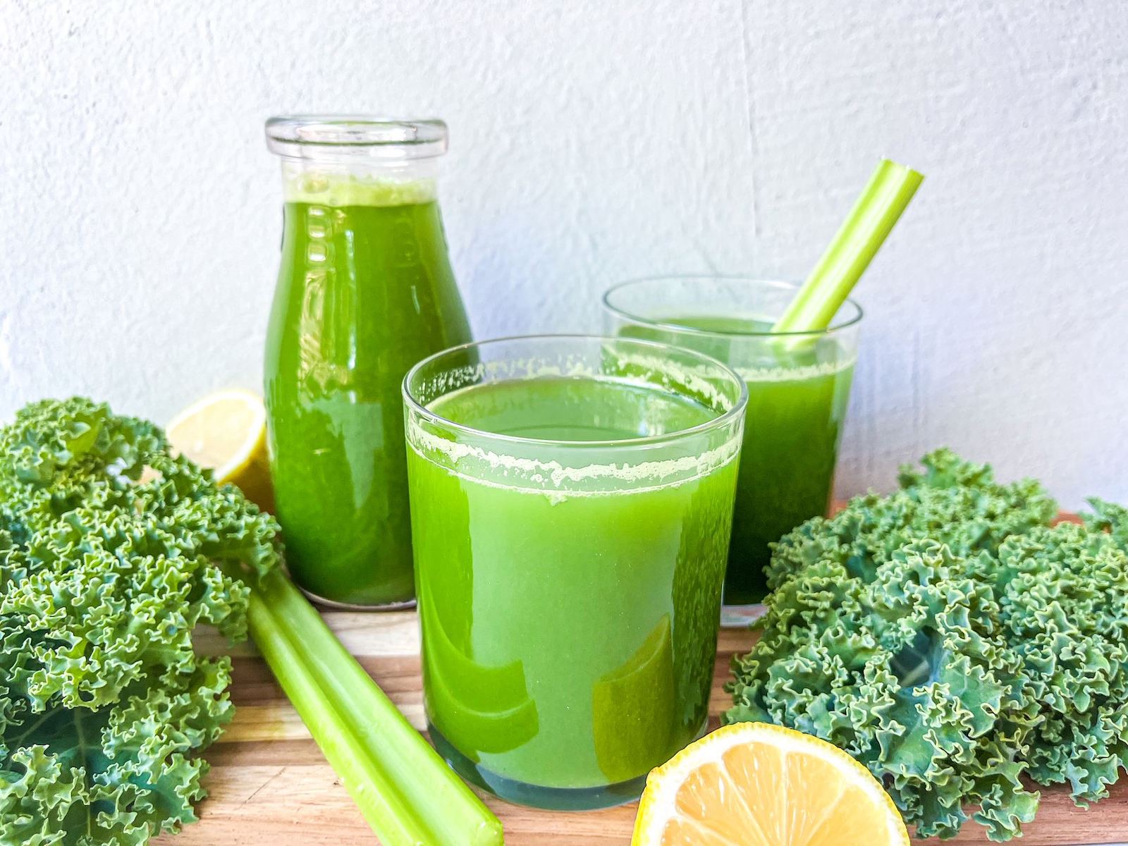 green juice finished with vegetables