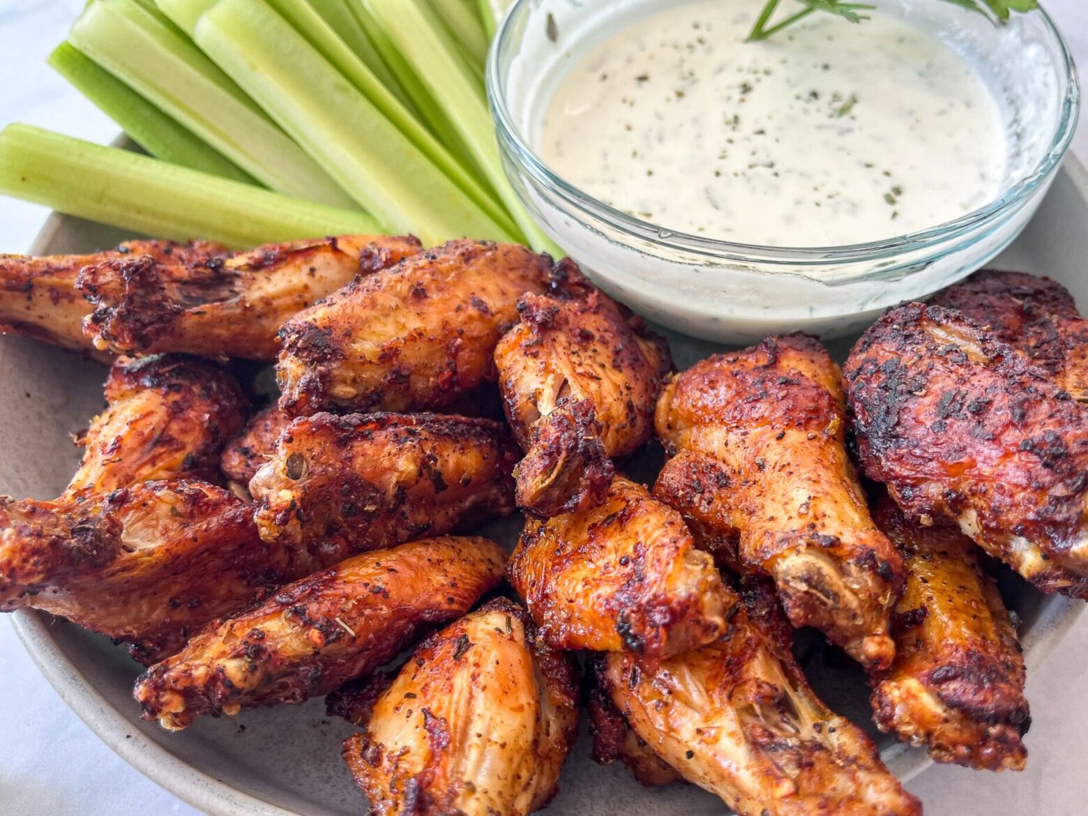 air fryer chicken wings close up