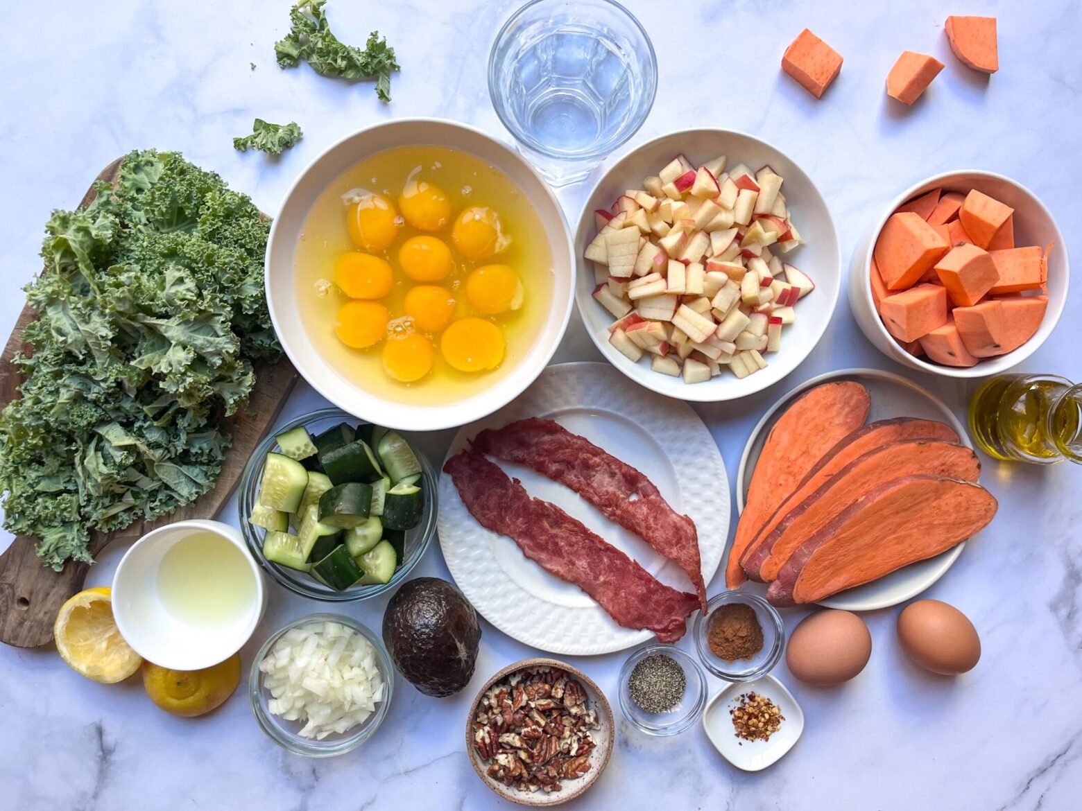 breakfast meal prepping ingredients