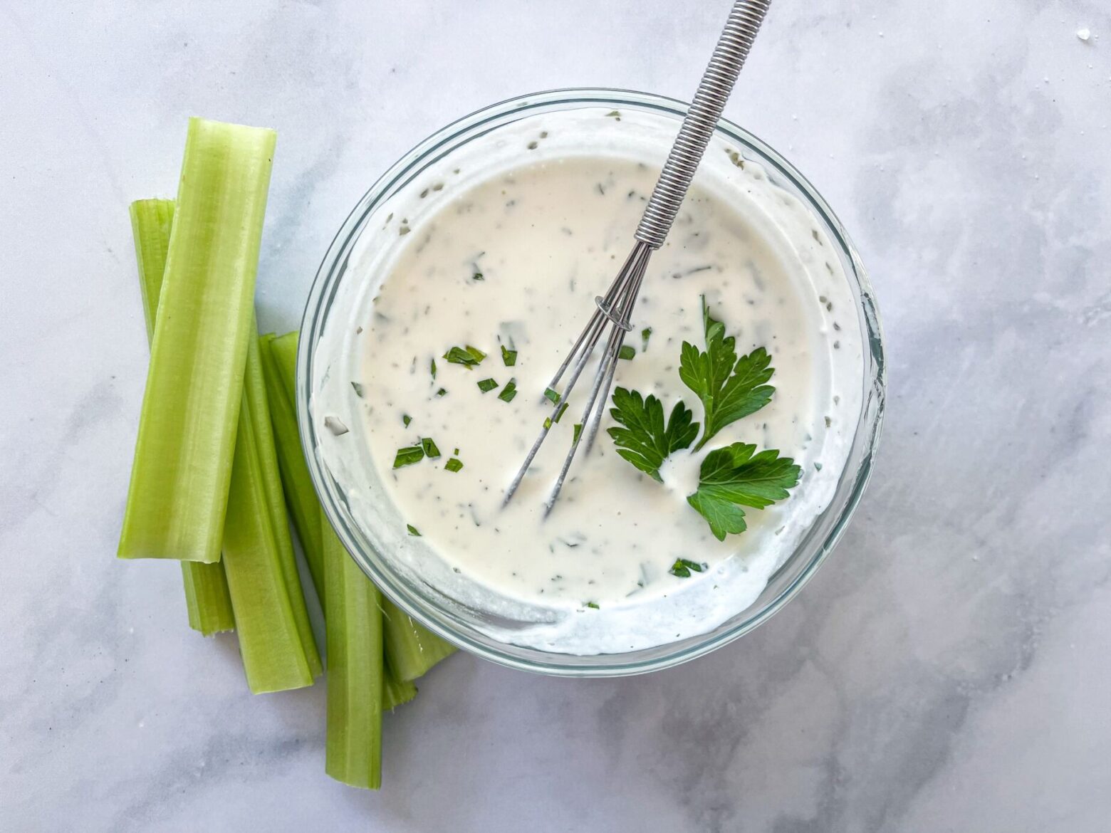 Ranch dip in a bowl