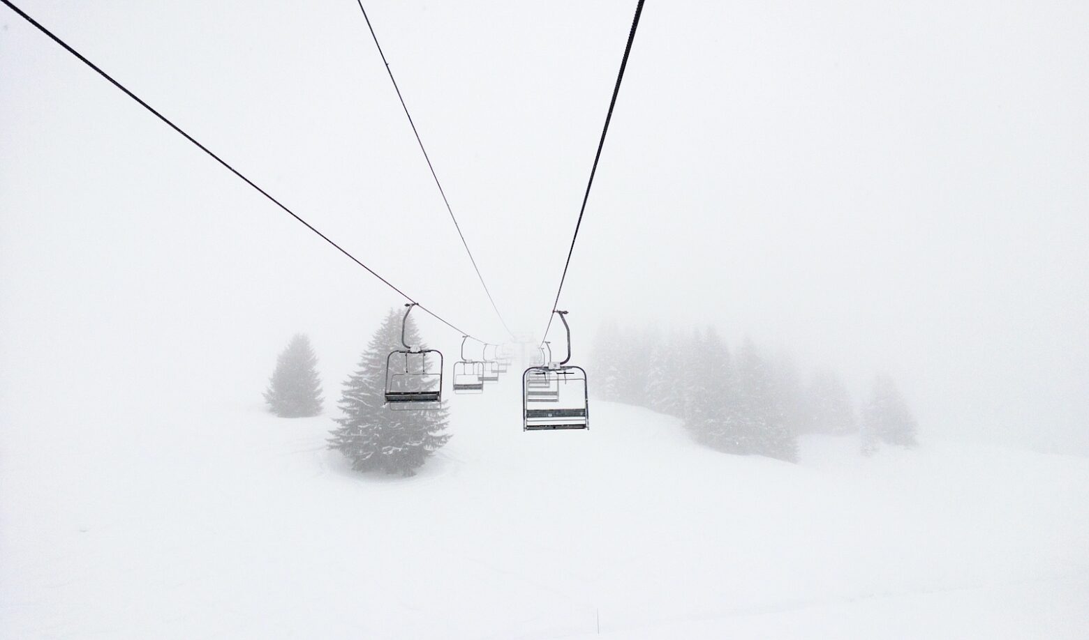 ski lift with snow around