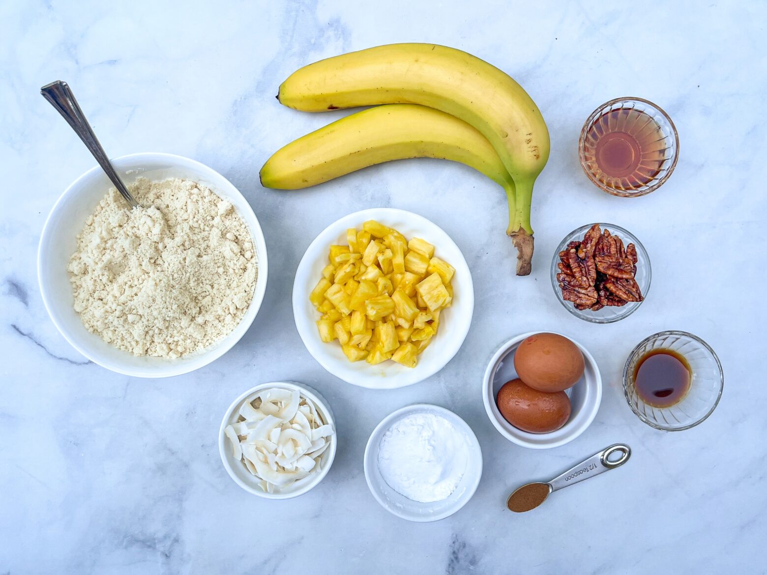 Ingredients for Pineapple Coconut Muffins