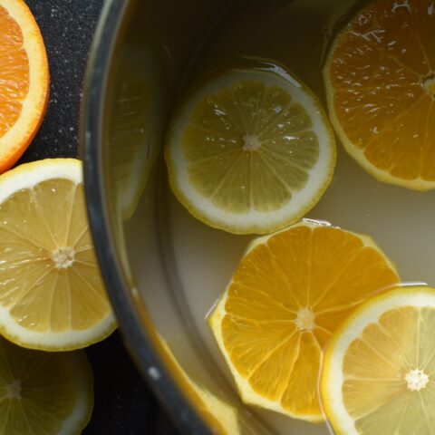 lemons and oranges in a simmer pot