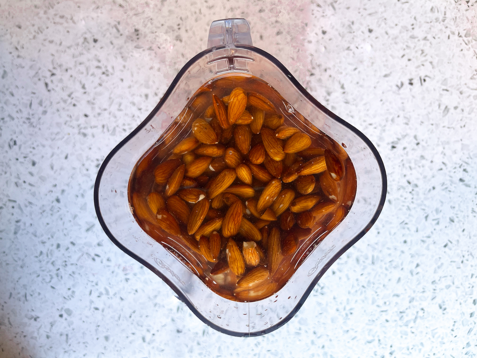 Almonds in blender with water