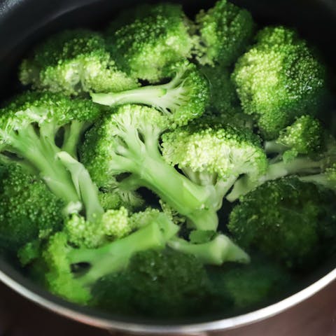 Bowl of Sliced Broccoli